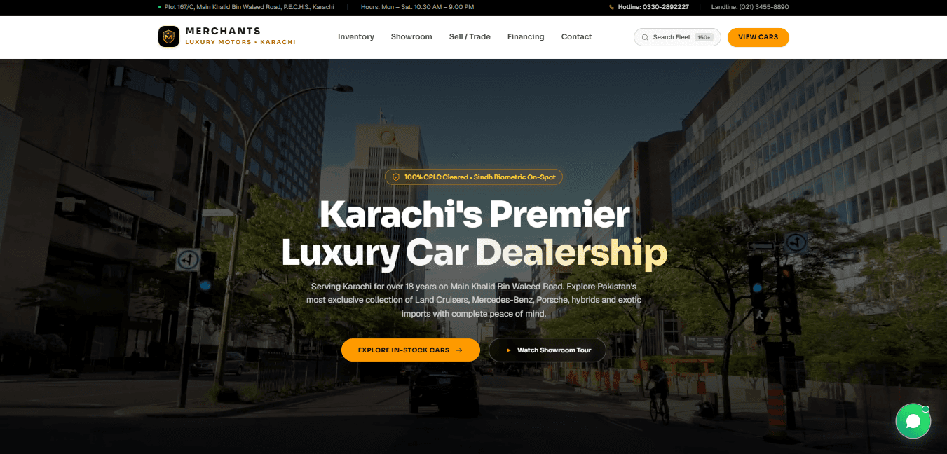 Merchants Luxury Motors full-stack web platform screenshot